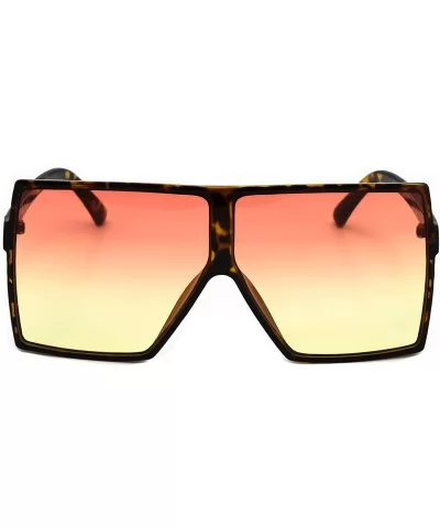 Oversized Exaggerated Flat Top Huge SHIELD Square Sunglasses Colorful Lenses Fashion Sunglasses - CY18EG6HDE3 $9.16 Oversized