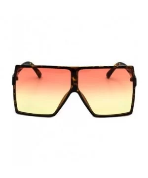 Oversized Exaggerated Flat Top Huge SHIELD Square Sunglasses Colorful Lenses Fashion Sunglasses - CY18EG6HDE3 $9.16 Oversized