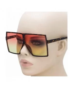 Oversized Exaggerated Flat Top Huge SHIELD Square Sunglasses Colorful Lenses Fashion Sunglasses - CY18EG6HDE3 $9.16 Oversized