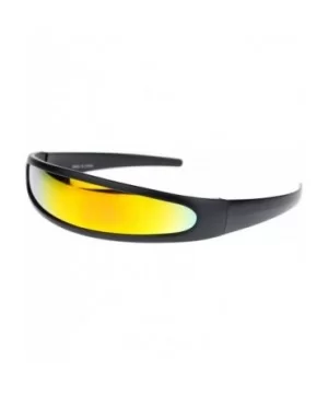 Cyclops Robot Costume Sunglasses Party Rave Futuristic Mirror Lens - Black (Orange Mirror) - CC18880R3OS $6.60 Wrap