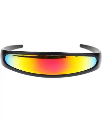 Cyclops Robot Costume Sunglasses Party Rave Futuristic Mirror Lens - Black (Orange Mirror) - CC18880R3OS $6.60 Wrap