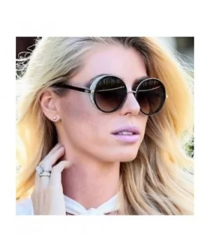 Gothic Steampunk Round Sunglasses Mujer Mirror Goggle Luxury Fashion Sun Glasses Women Vintage Oculos - C1198AHIQYU $16.08 Go...