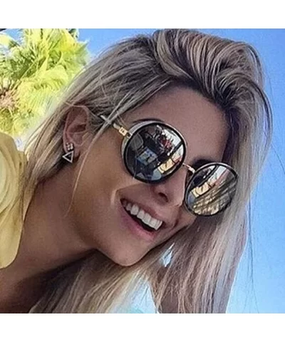 Gothic Steampunk Round Sunglasses Mujer Mirror Goggle Luxury Fashion Sun Glasses Women Vintage Oculos - C1198AHIQYU $16.08 Go...