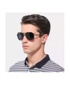 Genuine aviator sunglasses men fashion polarized UV400 ultra light Al-Mg - Gun/Gray - CN18YIO88IY $17.95 Aviator