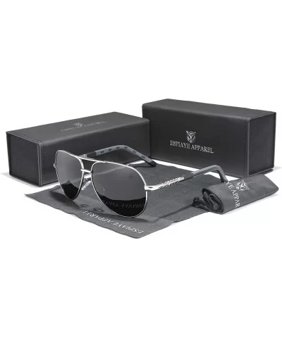 Genuine aviator sunglasses men fashion polarized UV400 ultra light Al-Mg - Gun/Gray - CN18YIO88IY $17.95 Aviator