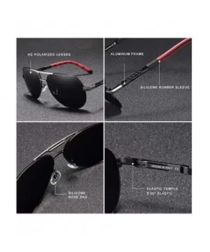 Genuine aviator sunglasses men fashion polarized UV400 ultra light Al-Mg - Gun/Gray - CN18YIO88IY $17.95 Aviator