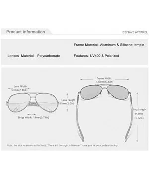 Genuine aviator sunglasses men fashion polarized UV400 ultra light Al-Mg - Gun/Gray - CN18YIO88IY $17.95 Aviator