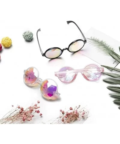 Festivals Kaleidoscope Glasses for Raves - Goggles Rainbow Prism Diffraction Crystal Lenses - CT18KLQ0WH8 $7.43 Round