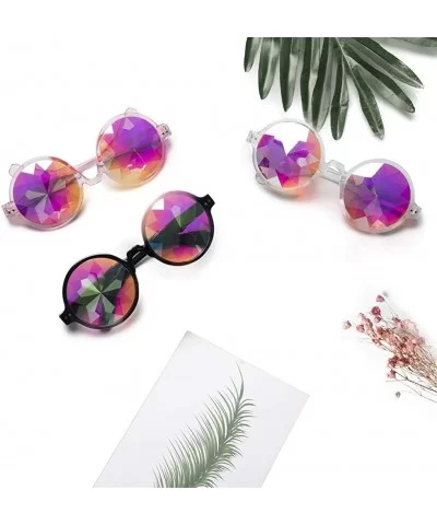 Festivals Kaleidoscope Glasses for Raves - Goggles Rainbow Prism Diffraction Crystal Lenses - CT18KLQ0WH8 $7.43 Round