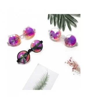 Festivals Kaleidoscope Glasses for Raves - Goggles Rainbow Prism Diffraction Crystal Lenses - CT18KLQ0WH8 $7.43 Round