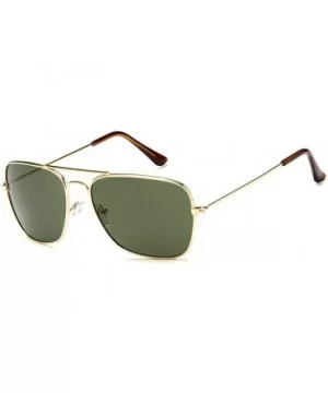 Vintage Classic Square Sunglasses Men Women Metal Frame Sun glasses - Gold/Brown - CZ197QHTIG9 $8.63 Square