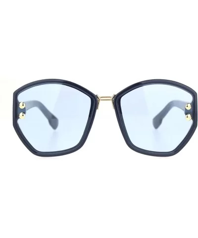 Womens Luxury Fashion 90s Oversize Butterfly Sunglasses - Navy Blue - CJ18M2EUCSL $9.28 Butterfly