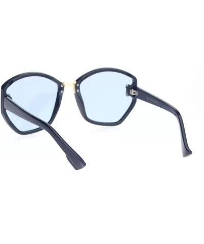 Womens Luxury Fashion 90s Oversize Butterfly Sunglasses - Navy Blue - CJ18M2EUCSL $9.28 Butterfly