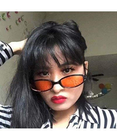 90's Retro Candy Colored Lens Sunglasses Slim Lightweight Plastic Vintage Style Frame Oval Shape - CX18GDZY2G5 $6.42 Square