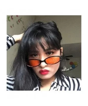 90's Retro Candy Colored Lens Sunglasses Slim Lightweight Plastic Vintage Style Frame Oval Shape - CX18GDZY2G5 $6.42 Square