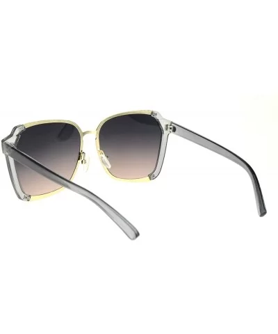 Womens Futuristic Flat Lens Designer Fashion Butterfly Sunglasses - Slate Gold Gradient Black Brown - CR18O9M34GG $7.86 Butte...