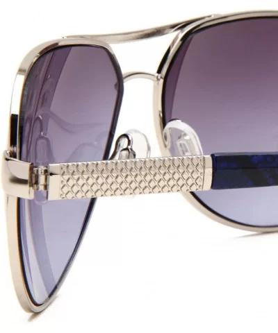 Men's R1138 Aviator Sunglasses- One Size - Silver/Blue - CW11761837F $33.39 Aviator