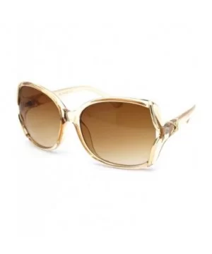 Womens Rhinestone Butterfly Designer Fashion Plastic Sunglasses - Beige Brown - CB18WMQ9X0Z $9.70 Oversized