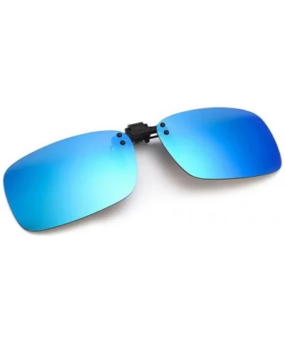 Flash Polarized Mirrored Sunglasses Clip-On Glasses- Men & Women (1100Y04-Yellow) (1100E04-Blue) - 1100e04-blue - CM12BV0LO3B...