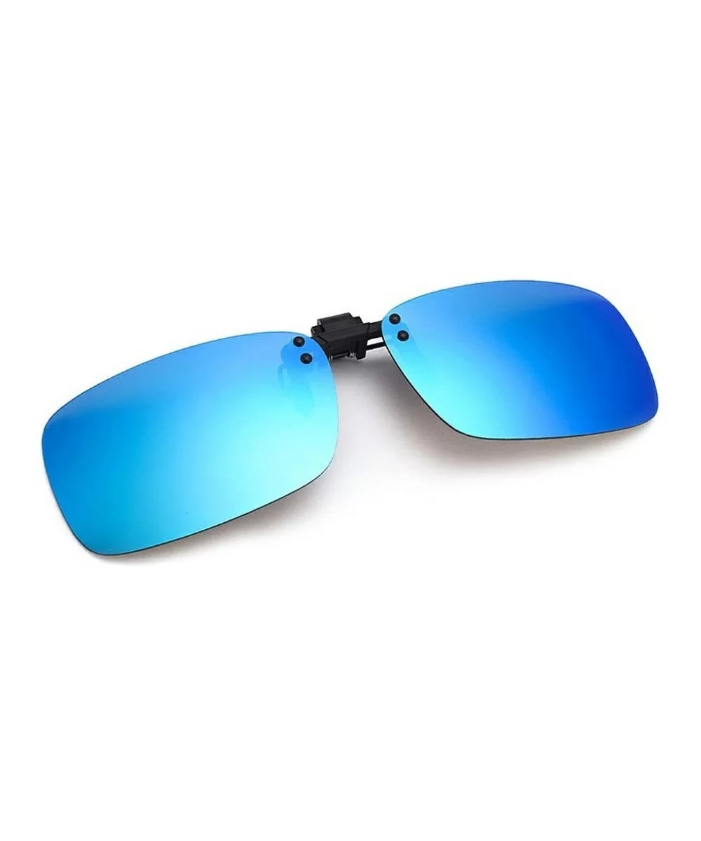 Flash Polarized Mirrored Sunglasses Clip-On Glasses- Men & Women (1100Y04-Yellow) (1100E04-Blue) - 1100e04-blue - CM12BV0LO3B...