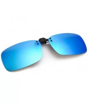 Flash Polarized Mirrored Sunglasses Clip-On Glasses- Men & Women (1100Y04-Yellow) (1100E04-Blue) - 1100e04-blue - CM12BV0LO3B...