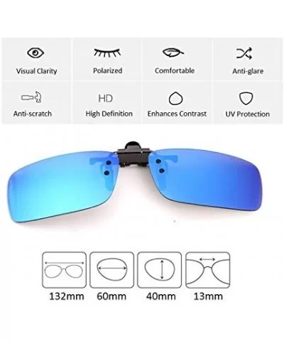 Flash Polarized Mirrored Sunglasses Clip-On Glasses- Men & Women (1100Y04-Yellow) (1100E04-Blue) - 1100e04-blue - CM12BV0LO3B...