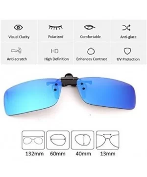 Flash Polarized Mirrored Sunglasses Clip-On Glasses- Men & Women (1100Y04-Yellow) (1100E04-Blue) - 1100e04-blue - CM12BV0LO3B...