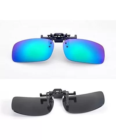 Flash Polarized Mirrored Sunglasses Clip-On Glasses- Men & Women (1100Y04-Yellow) (1100E04-Blue) - 1100e04-blue - CM12BV0LO3B...