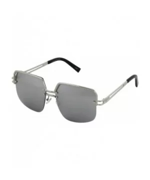 Design Double Bridge Square Metal Frame Vintage Fashion Sunglasses - Silver - CW18TH8LA26 $6.04 Square