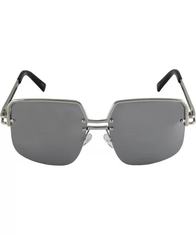 Design Double Bridge Square Metal Frame Vintage Fashion Sunglasses - Silver - CW18TH8LA26 $6.04 Square