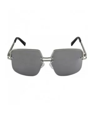 Design Double Bridge Square Metal Frame Vintage Fashion Sunglasses - Silver - CW18TH8LA26 $6.04 Square