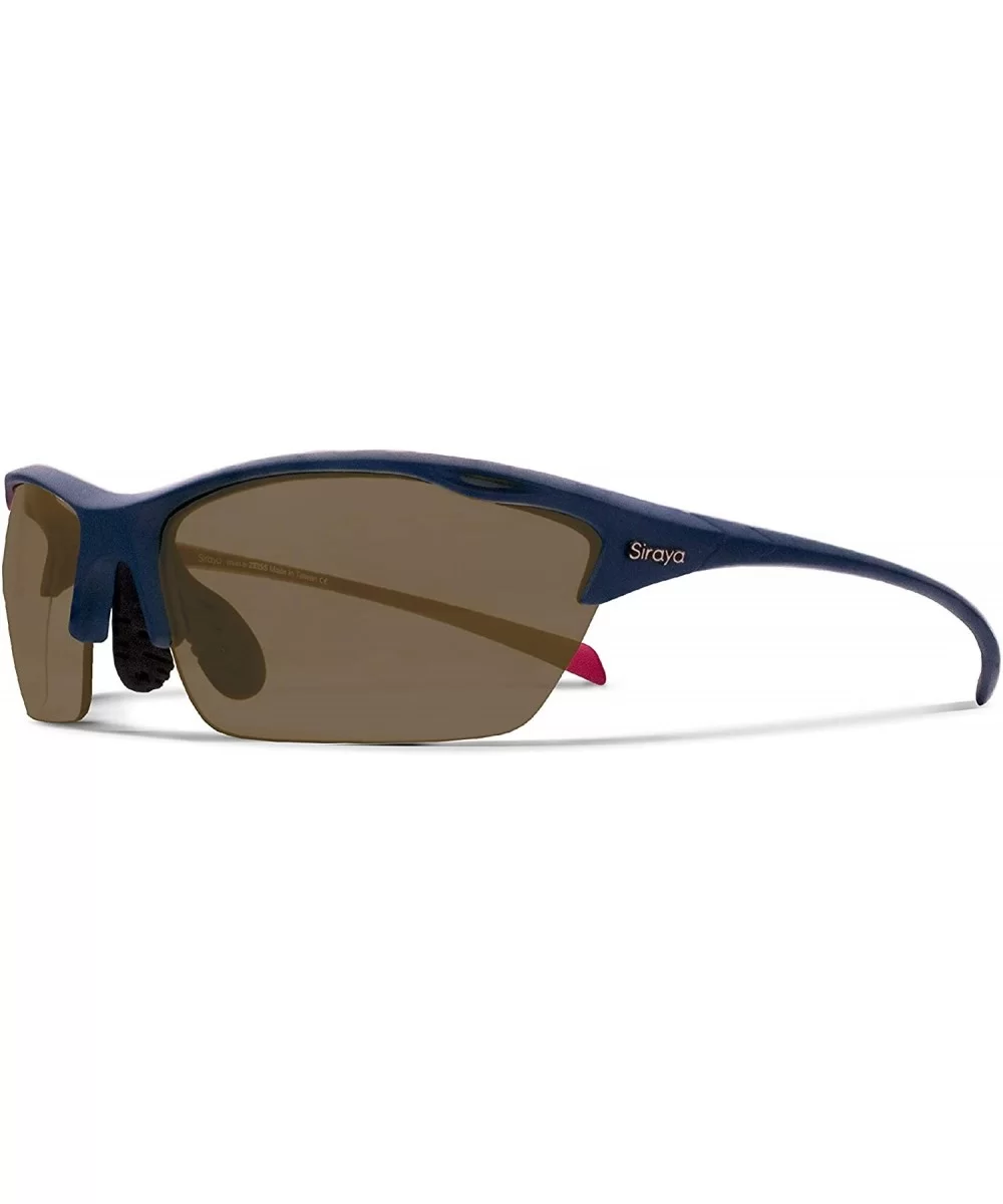 Alpha Red Blue Hiking/Mountain Biking Sunglasses with ZEISS P8010 Brown Tri-flection Lenses - CG18KMU8E2C $11.83 Sport