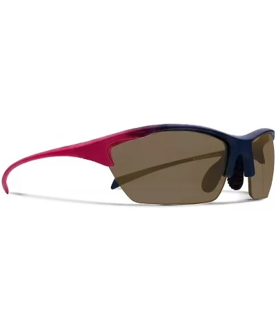 Alpha Red Blue Hiking/Mountain Biking Sunglasses with ZEISS P8010 Brown Tri-flection Lenses - CG18KMU8E2C $11.83 Sport