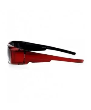 Unisex Polarized Rectangular 55mm Over the Glasses Fit Over Sunglasses - Red - CV12MYEKCCD $10.64 Rectangular