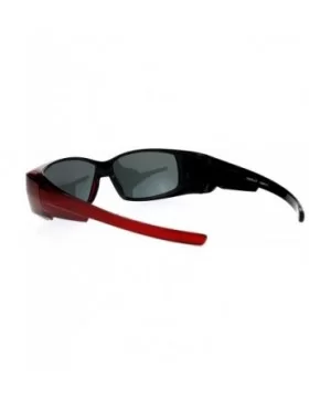 Unisex Polarized Rectangular 55mm Over the Glasses Fit Over Sunglasses - Red - CV12MYEKCCD $10.64 Rectangular