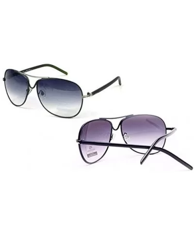 Belted Collection Women's Classic Aviator Sunglasses - Black/White - CC18HDI327A $20.62 Aviator