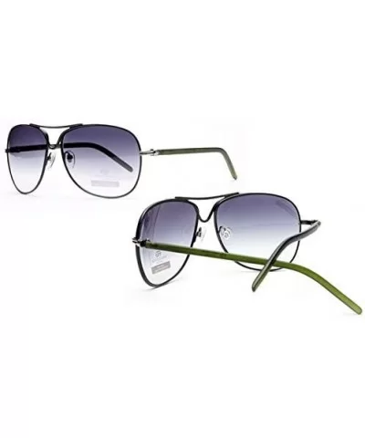 Belted Collection Women's Classic Aviator Sunglasses - Black/White - CC18HDI327A $20.62 Aviator