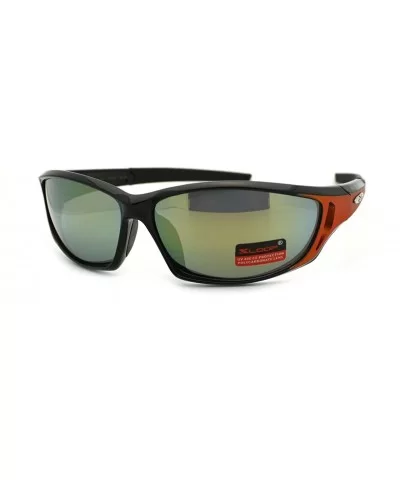 Mens Xloop Sunglasses Oval Rectangular Wrap Around Sports Shades - Black Orange - C511RZ64F0F $8.78 Rectangular