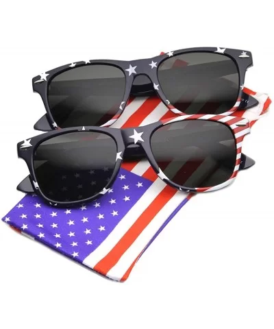 U.S. American Flag USA Stars and Stripes Horn Rimmed Sunglasses (Patriot Series - 2-Pack Stars (Top + Side)) - CQ11O5F9NG5 $1...