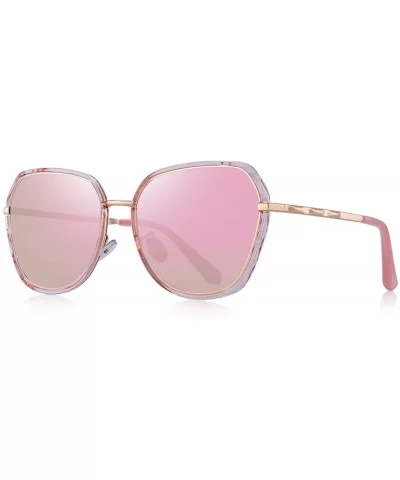 Women Cat Eye Polarized Sunglasses Womens Polarized Mirror with Case - Pink Mirror - C618S2YGCA4 $22.76 Oversized