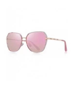 Women Cat Eye Polarized Sunglasses Womens Polarized Mirror with Case - Pink Mirror - C618S2YGCA4 $22.76 Oversized