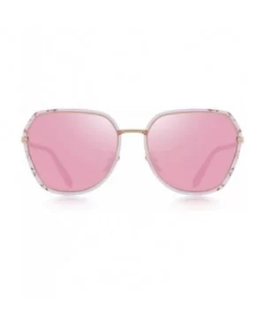 Women Cat Eye Polarized Sunglasses Womens Polarized Mirror with Case - Pink Mirror - C618S2YGCA4 $22.76 Oversized