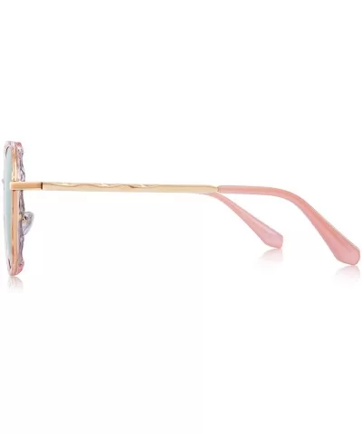 Women Cat Eye Polarized Sunglasses Womens Polarized Mirror with Case - Pink Mirror - C618S2YGCA4 $22.76 Oversized