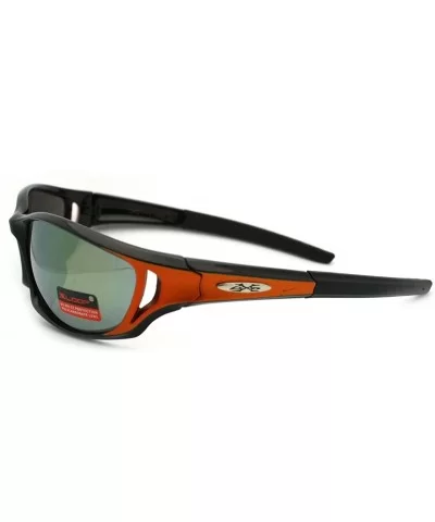 Mens Xloop Sunglasses Oval Rectangular Wrap Around Sports Shades - Black Orange - C511RZ64F0F $8.78 Rectangular