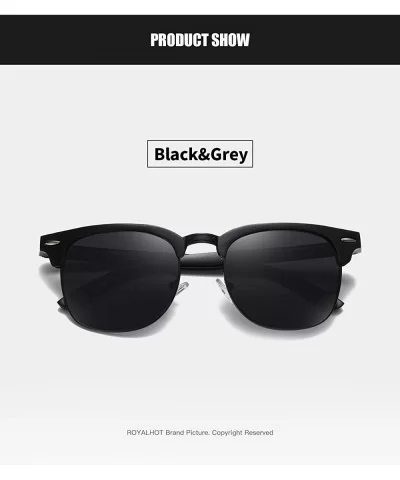 Men Women Polarized Alloy Sunglasses Aluminum Magnesium Frame Sun Glasses Driving Glasses Male 90089 - Black Grey - CD18X20DY...