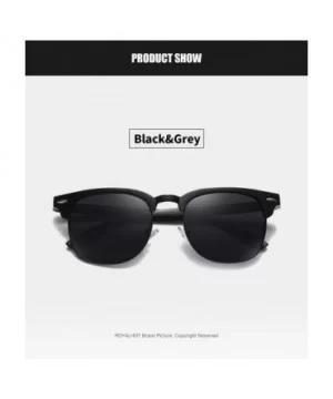 Men Women Polarized Alloy Sunglasses Aluminum Magnesium Frame Sun Glasses Driving Glasses Male 90089 - Black Grey - CD18X20DY...