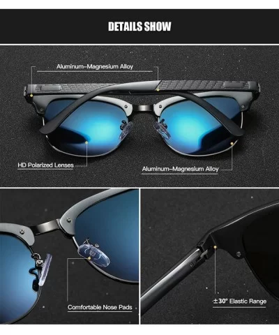 Men Women Polarized Alloy Sunglasses Aluminum Magnesium Frame Sun Glasses Driving Glasses Male 90089 - Black Grey - CD18X20DY...