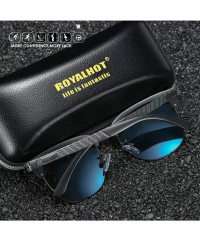 Men Women Polarized Alloy Sunglasses Aluminum Magnesium Frame Sun Glasses Driving Glasses Male 90089 - Black Grey - CD18X20DY...