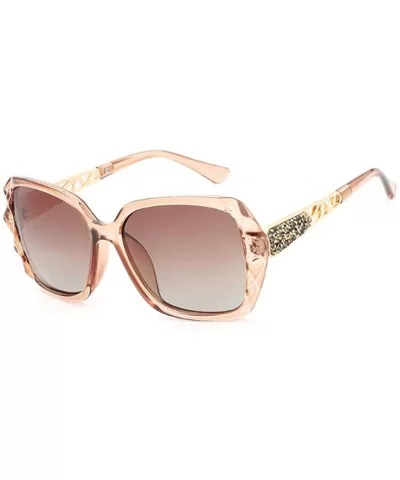 Women's Large Frame Sunglasses polarizing Anti-Ultraviolet Sunglasses - Pink - CO18YNODOAE $29.15 Goggle