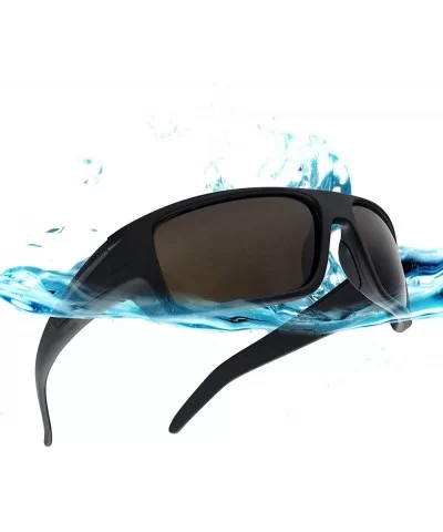 Around Polarized Lightweight Floating Sunglasses - Matte Black Frame - Amber - CS18U8M8ETO $12.22 Sport